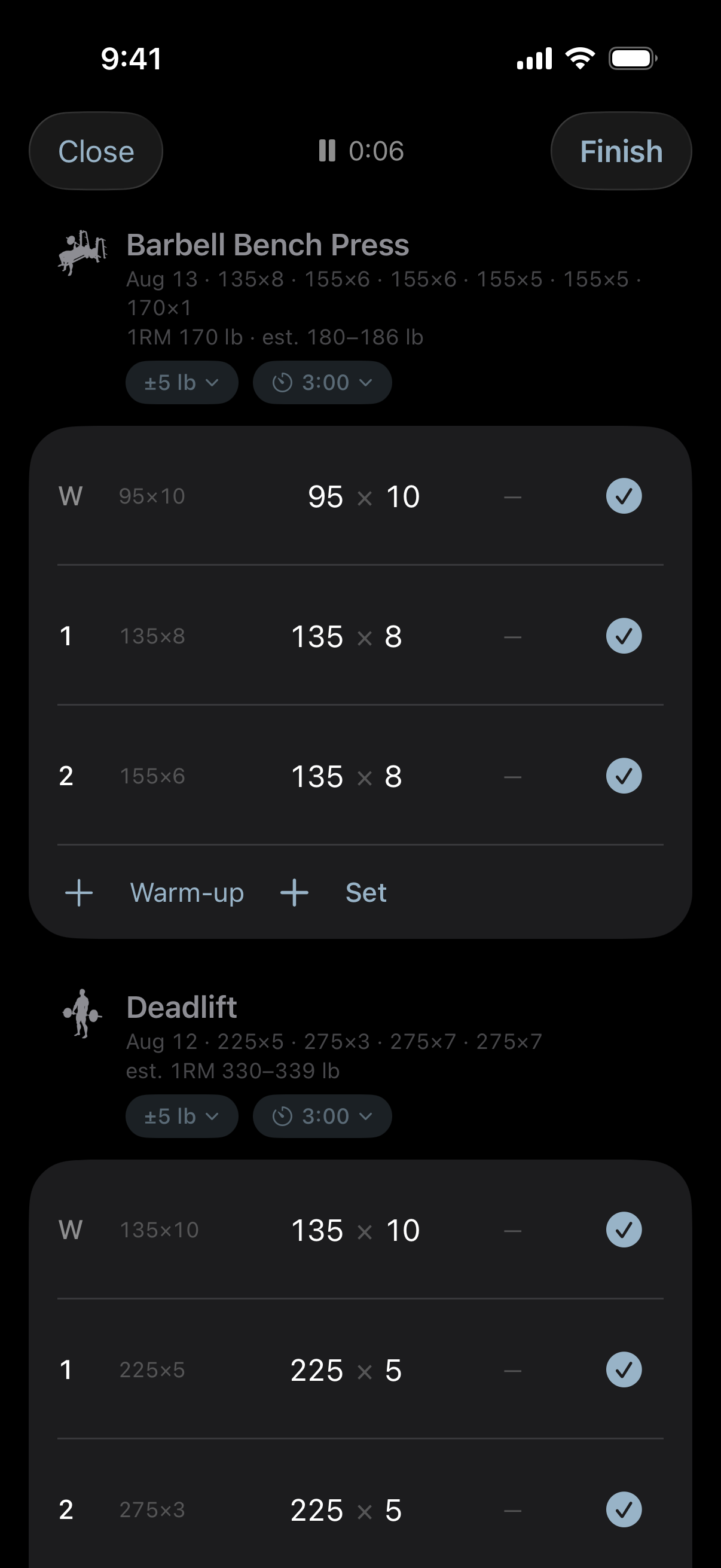 The Logging screen