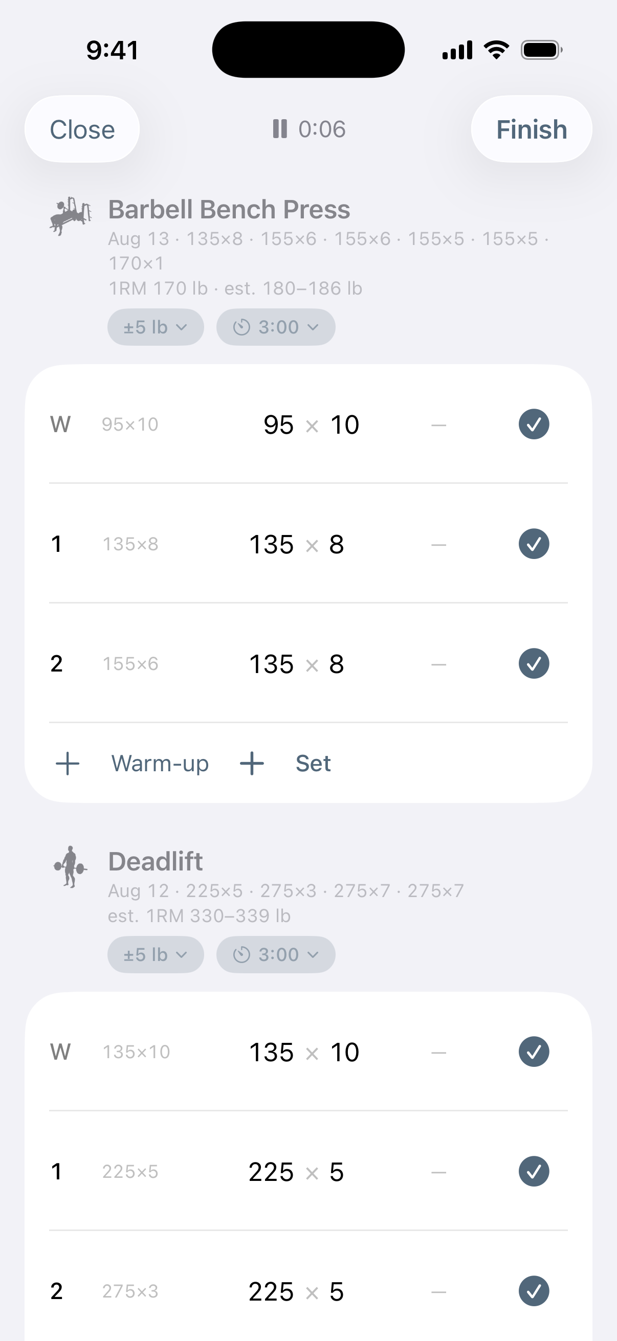 The Logging screen
