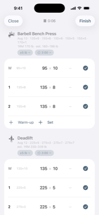 The Logging screen